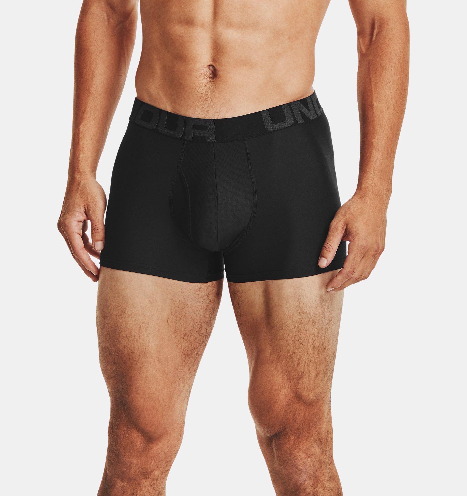 Under Armour Mens Tech 3in 2 Pack Boxer Briefs Offering Complete Comfort Fast-Drying Underwear 